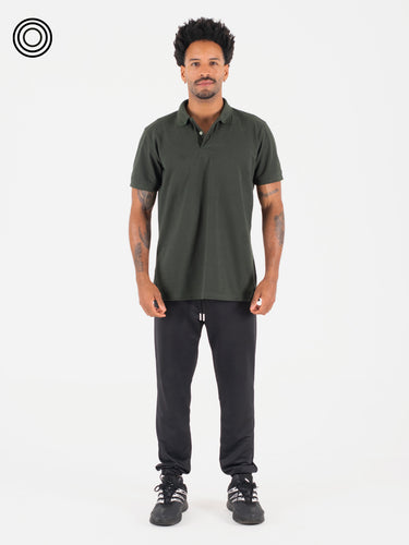 Camiseta polo hombre verde militar