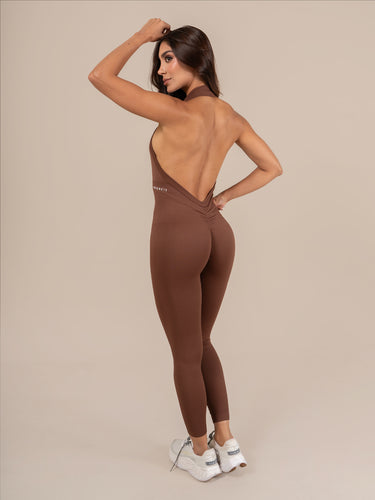 Rose enterizo largo seamless cafe