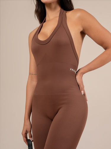 Rose enterizo largo seamless cafe