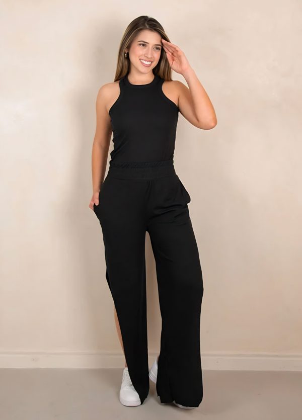 Flora pantalón negro