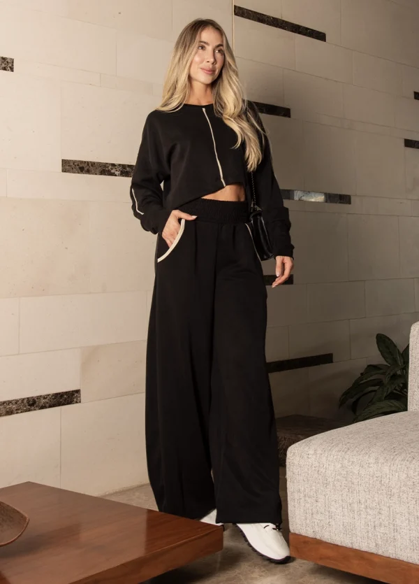 Carol pantalon set negro