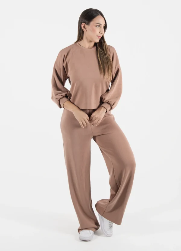 Cesil pantalon set cafe