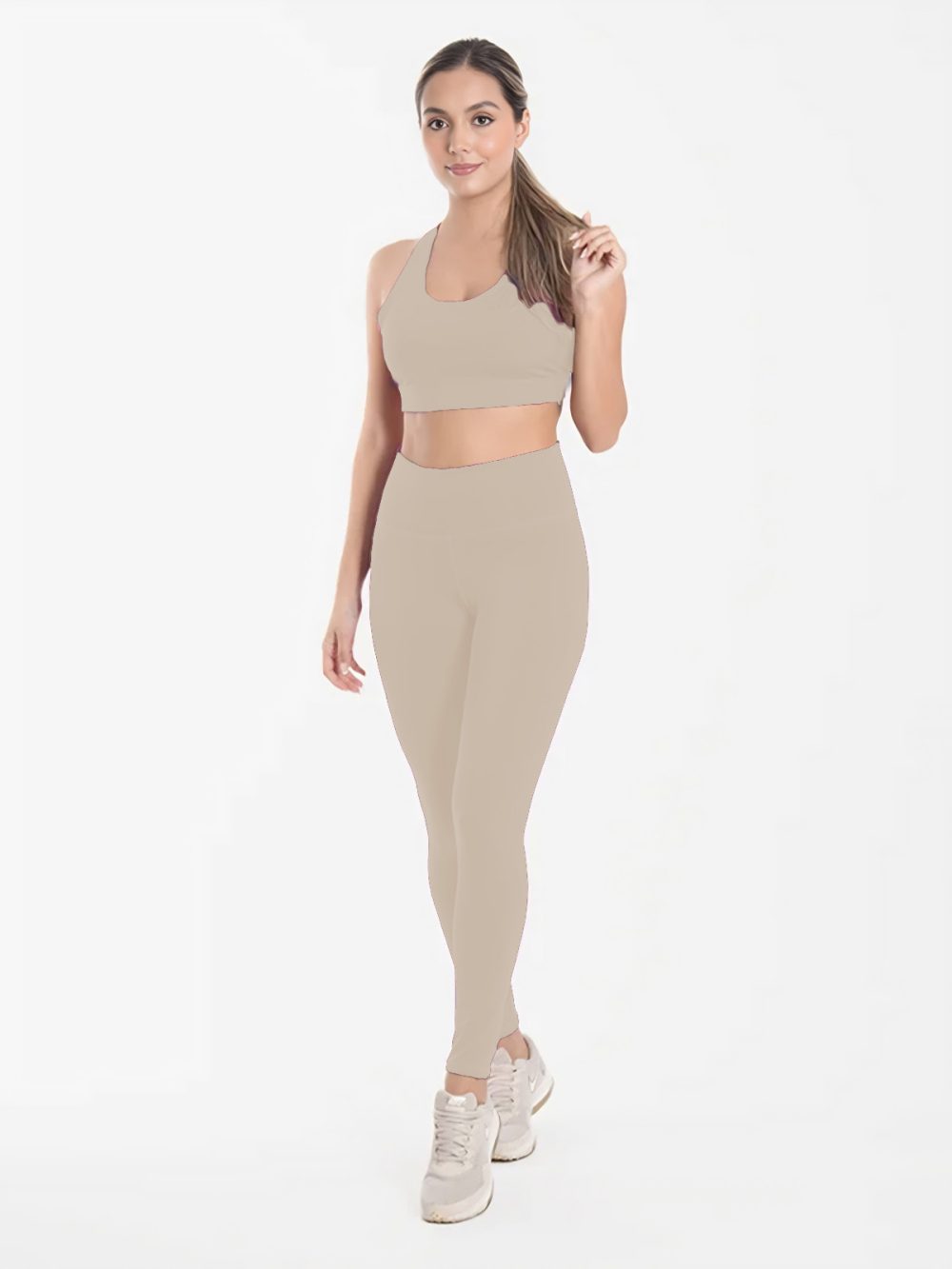 Beige claro leggins set slim